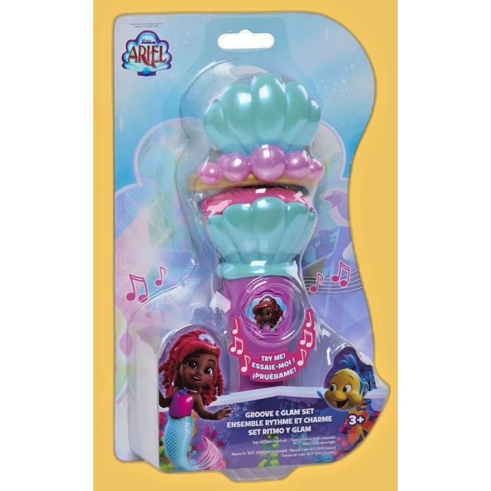 DISNEY The Little Mermaid Ariel Groove & Glam Microphone & Tiara 2 Piece Set NEW